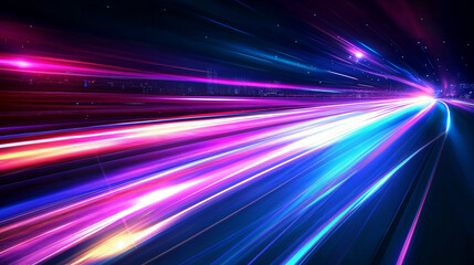 Light motion speed trails pink and blue