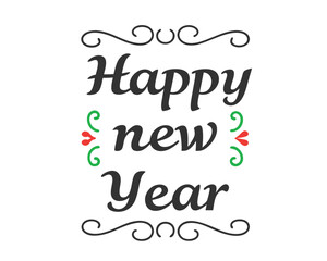 happy new year typhography lettering vector illustration