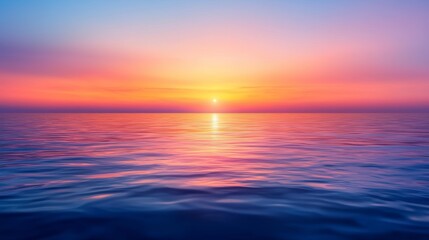 Obraz premium Tranquil Sunset Over Ocean Surface