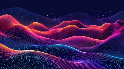 Colorful Abstract Waves Representing Digital Evolution