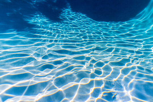 View underwater of the bottom of a pool 