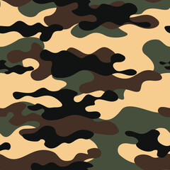 
green camouflage pattern vector illustration seamless army texture, forest background