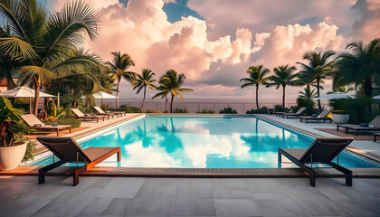 Fototapeta premium pool in the resort