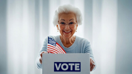 Senior Women Encouraging Voting with American Pride