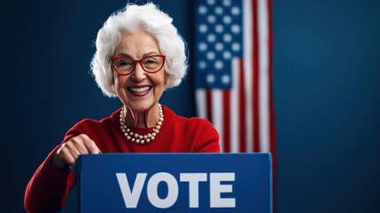 Senior Women Encouraging Voting with American Pride
