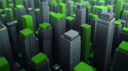 Obraz premium Eco-Friendly Urban Design with Green Structures