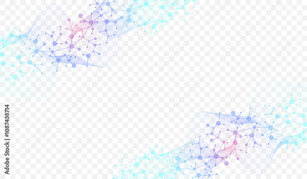 Aufkleber molecular abstract structure background. scientific vector illustration with molecule dna. medical, 