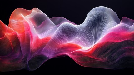 Obraz premium Abstract Waves of Color and Light in Generative AI Art