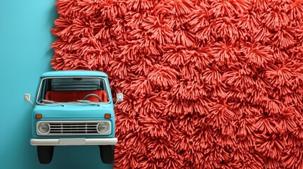 Stylish Car on Vibrant Background with Textured Design