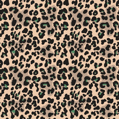 
leopard skin texture fashion seamless pattern, vector illustration with spots