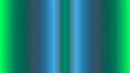 Striped grainy textured abstract geometric background with symmetrical pattern of vertical lines and stripes in glowing acid green, light blue, greyish blue color gradient. Disco 80s 90s design cover