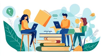 Fototapeta premium Utilizing Online Tools to Enhance Group Project Dynamics and Productivity in Educational Settings