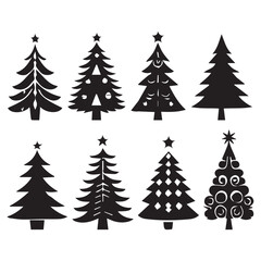Fototapeta premium Christmas tree vector silhouette