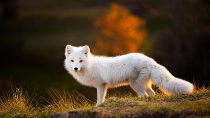 White fox in the wilderness.
