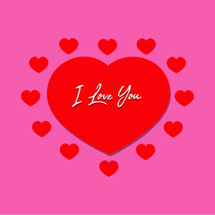 Happy Valentine's Day I Love U Design With Love Shape