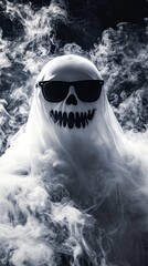 Spooky Ghost with Sunglasses and Grin