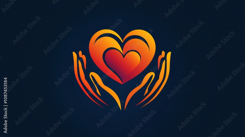 Poster this logo for world kindness day features a heart embraced by hands, symbolizing kindness and respon
