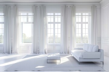 Fototapeta premium modern conceptual Luxury Choosing the perfect window treatments for your space contemporary bright stylish interior