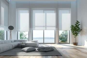 Fototapeta premium modern conceptual Luxury Choosing the perfect window treatments for your space contemporary bright stylish interior