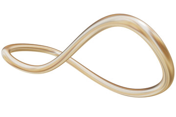 Gold Abstract, mat metal, 3d Golden element. Isolated object on transparent background