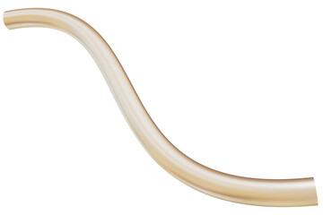 Gold Abstract, mat metal, 3d Golden element. Isolated object on transparent background