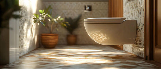 Bright and inviting bathroom interior featuring plants and stylish fixtures, perfect for home decor inspiration.