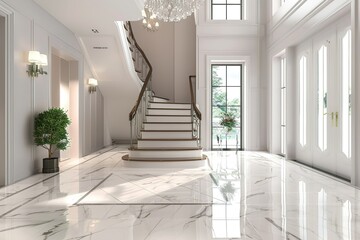 Obraz premium modern conceptual Luxury Choosing the right type of flooring for each luxury Foyer/Entryway contemporary bright stylish interior