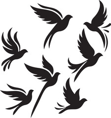  Birds silhouettes isolated on white vector image