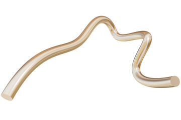 Gold Abstract, mat metal, 3d Golden element. Isolated object on transparent background