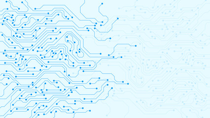 High tech circuit board technology background. Circuit diagram, digital data connection and communication concept