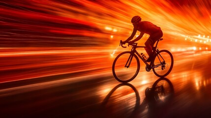 Obraz premium Cycling Silhouette Race
