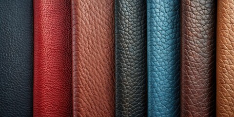 A Close Up View of Various Leather Textures in a Range of Colors, Demonstrating the Diversity of Leather Finishes