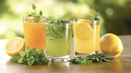 Fototapeta premium Refreshing Herbal Tea Assortment with Citrus and Honey