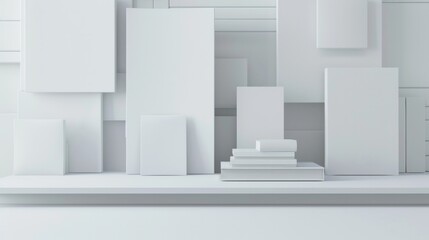 Infographic 3D. Three-Dimensional Business Elements in White Isolated Environment