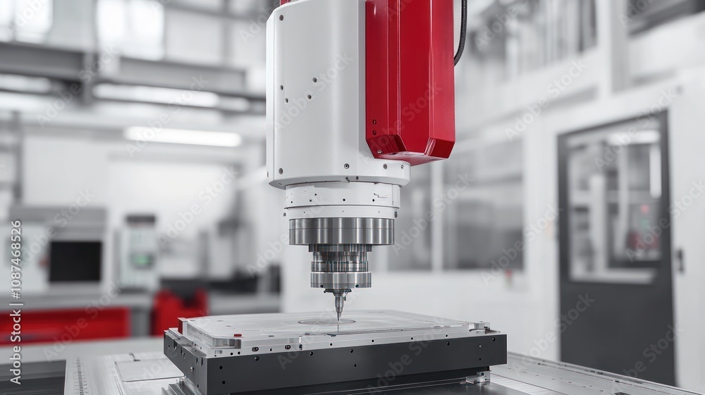Aufkleber automated industrial machine precisely milling a workpiece