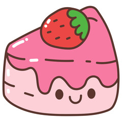 Strawberry Cake cartoon doodle
