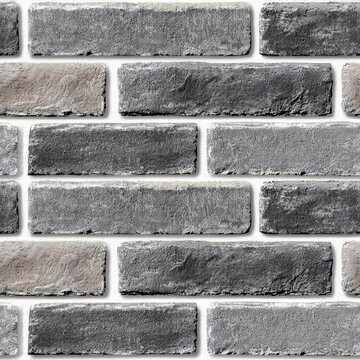 Fototapeta seamless of  Seamless repeatable brick wall pattern background, vintage gray brickwork , isolated on white background,  , copy space, copy space for text,