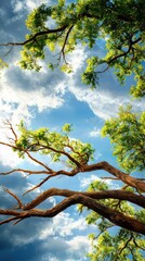 Dramatic Trees Swaying Against Stormy Sky