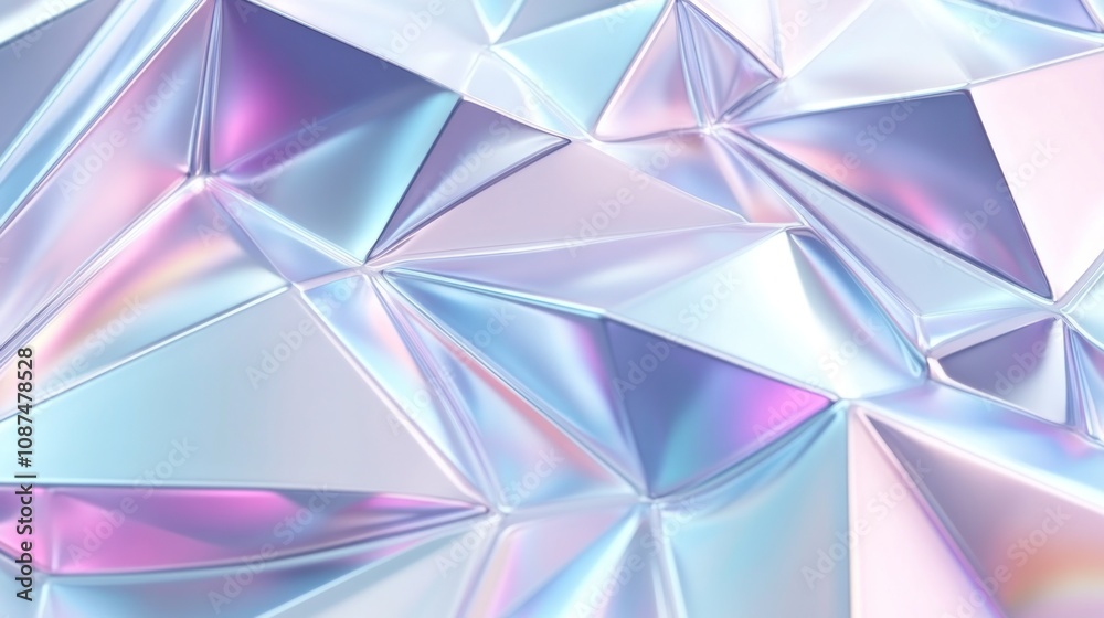 Poster Abstract Iridescent Geometric Triangular Pattern Design