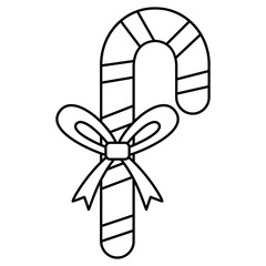 Christmas Candy Canes with ribbon icon