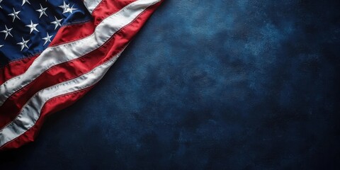 American Flag With Dark Textured Background