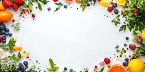 Top view food frame featuring a beautiful arrangement, providing ample copy space. This high quality photo captures the essence of food art with clarity and resolution.