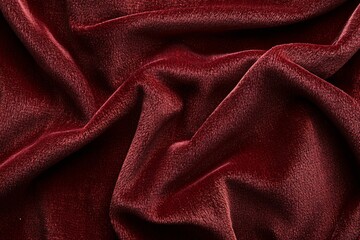 Fototapeta premium Luxurious Crimson Fabric: A Rich Velvet Texture