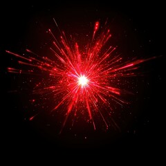 red fireworks on isolated black background