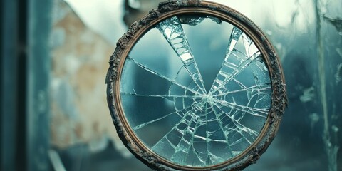 Reflecting on the theme of a broken mirror, this stock image captures the intriguing elements and emotions associated with broken mirror reflections, inviting contemplation and exploration.