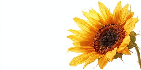 Obraz premium Transparent sunflower against a clean white background, showcasing the delicate features of the sunflower in detail, emphasizing the vibrant beauty of the sunflower in a simple composition.