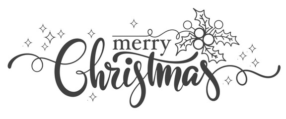 Merry christmas lettering vector eps