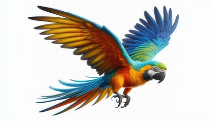 Obraz premium macaw parrot on isolated white background