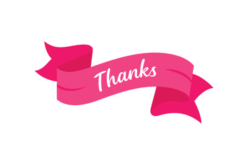 Obraz premium Thanks Typography Vector - Elegant Ribbon Lettering Design with Stylish Calligraphy for Gratitude and Decor Art