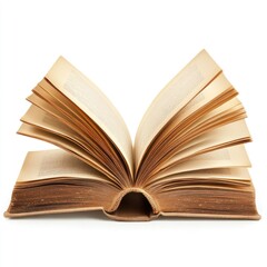 Obraz premium An open book with pages fanned out, showcasing its textured edges and printed content.